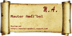 Mauter Amábel névjegykártya